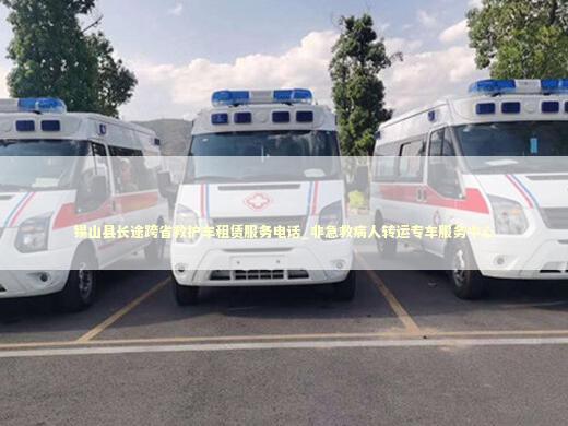 锡山县长途跨省救护车租赁服务电话_非急救病人转运专车服务中心